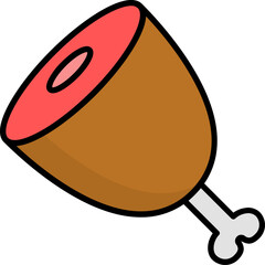 ham leg illustration on a white background     