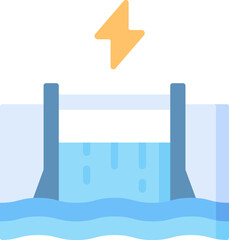 hydroelectricity illustration on a white background   