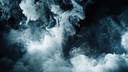 Abstract swirling plumes of vapor against a dark background