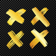 Gold brush cross symbol