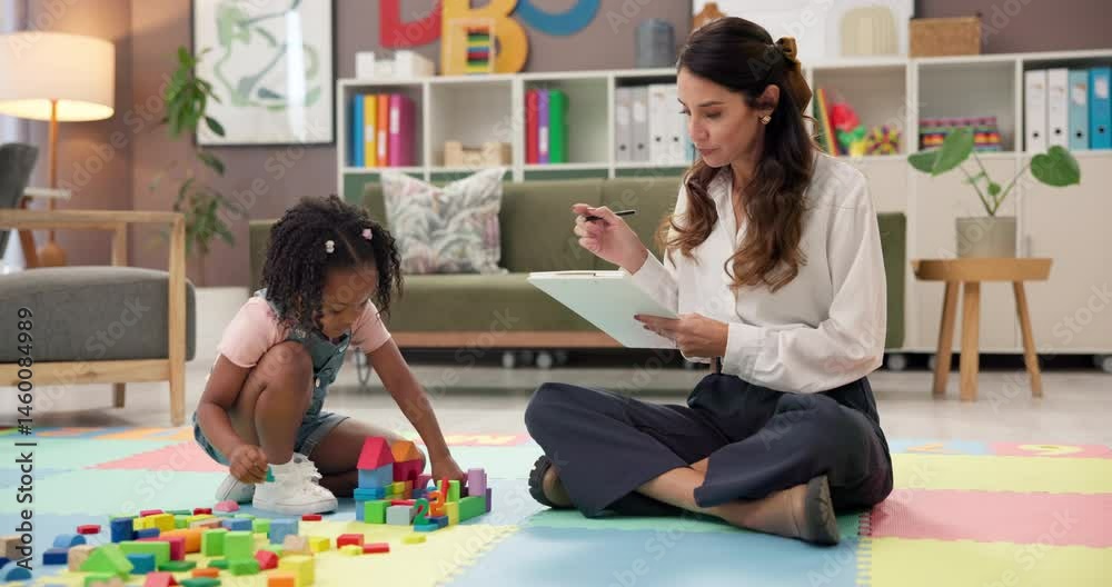 Poster teaching, child and teacher for assessment in classroom, creative learning and school for growth. in