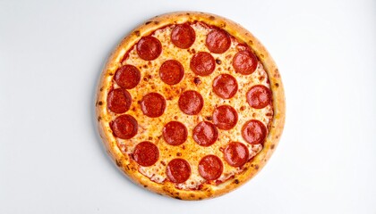 Pepperoni pizza isolated on white background