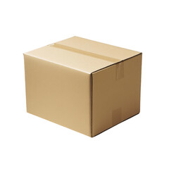 Single brown cardboard container isolated on a dark surface