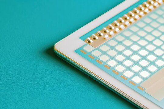 Digital Tablet Displaying Ishihara Test Plate for Color Vision Assessment in an Educational Setting