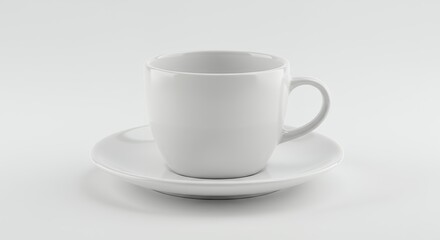 Obraz premium White coffee cup and saucer on white background