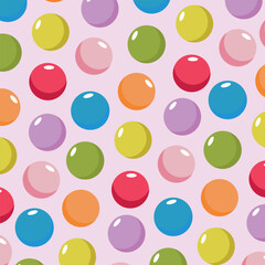 colorful balls seamless pattern, sweet vibrant lollipops repeating pattern,Summer Spheres Seamless Repeat