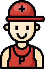 lifeguard illustration on a white background     