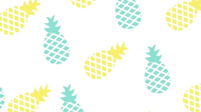 Soft pastel pineapples gently patterned on a white background, creating a clean, modern, and subtly tropical design ideal for calm visuals.