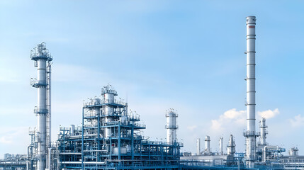 Obraz premium Large Industrial Plant Under Clear Sky