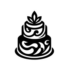 Elegant Black and White Cake Logo Design
