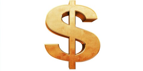 Fototapeta premium Golden Dollar Sign: 3D Render of a Luxurious Currency Symbol