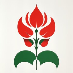 Fototapeta premium Abstract red floral design on neutral background, perfect for artistic wallpaper, nature inspired decor, or creative project elements.