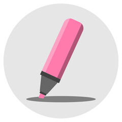 Colorful marker pen icon. Highlighter pencil for school or kids