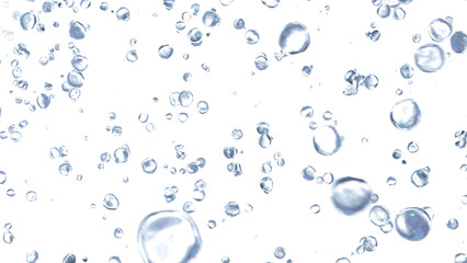 降り注ぐ水滴 - 白背景