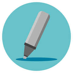 Colorful marker pen icon. Highlighter pencil for school or kids