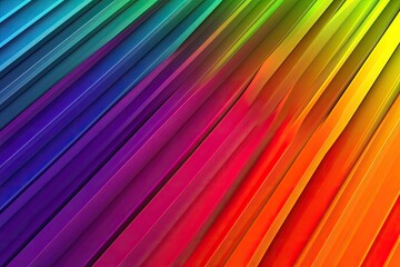 Diagonal Vivid Stripes Gradient Colorful Wallpaper, Modern Abstract Line Art 3D Texture