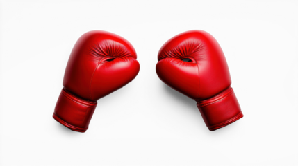 Red Boxing Gloves Isolated on Transparent Background