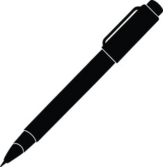 black pencil on white background