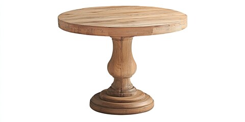 Elegant Round Pedestal Dining Table Wooden Top Farmhouse Style Furniture Home Decor