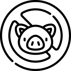no pork illustration on a white background    