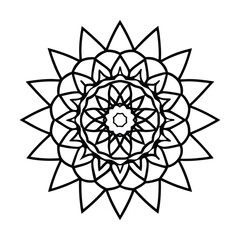 a circle line art mandala vector art silhouette