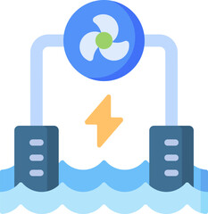 ocean energy illustration on a white background     