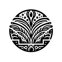 Elegant Black & White Floral Mandala Design