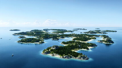 Group Of Tropical Islands In The Ocean