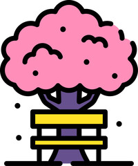 park illustration on a white background     