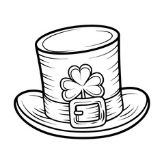 Leprechaun Hat Outline Vector, St. Patrick's Day Hat Illustration

