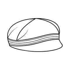 Cloche Hat Outline Vector, Vintage Women’s Fashion Hat

