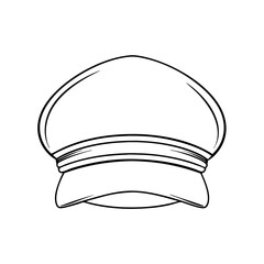 Cloche Hat Outline Vector, Vintage Women’s Fashion Hat

