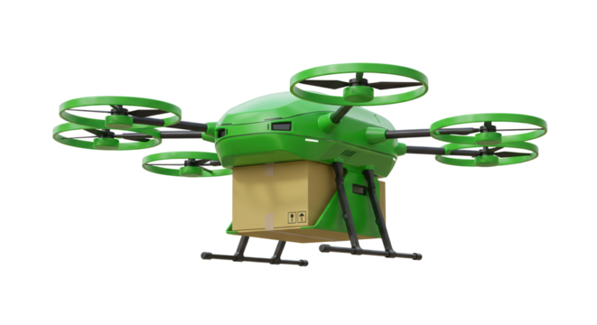 a drone at work at delivery 