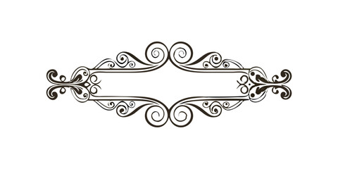 Obraz premium Vintage scroll divider with symmetrical floral ornaments