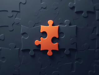 Fototapeta premium orange puzzle with missing piece 