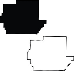 Map of Wayne County Missouri USA Silhouette Flat And Outline Design