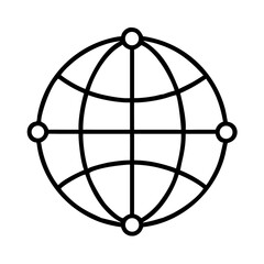Naklejka premium Wireframe globe icon representing global connectivity 