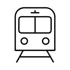 Train illustration in minimalistic style, black and white design  