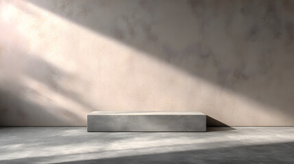 Minimalist Concrete Display Platform with Soft Lighting and Neutral Background