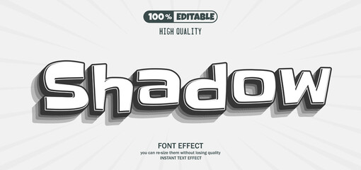 Shadow text effect. Editable text effect