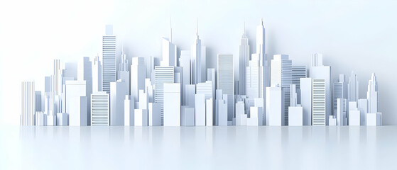 Fototapeta premium Abstract White Cityscape Illustration