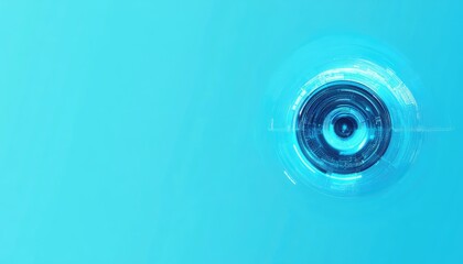 Abstract digital eye on light blue background