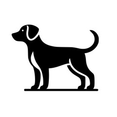 Minimalist Black Dog Silhouette Logo on White Background