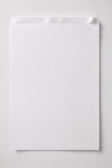 Blank white sheet of paper isolated on white background , copy space, unblemished, minimal