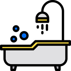 bathtub illustration on a white background     