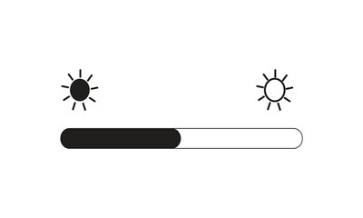 Brightness Icon vector. Adjust Contrast icon ,vector silhouette.  Mobile brightness. Screen brightness icon outline and vector. Temperature vector.