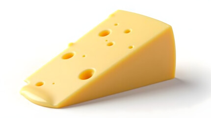 A vibrant, mild yellow cheese wedge with characteristic holes, perfect for culinary uses and cheese platters.