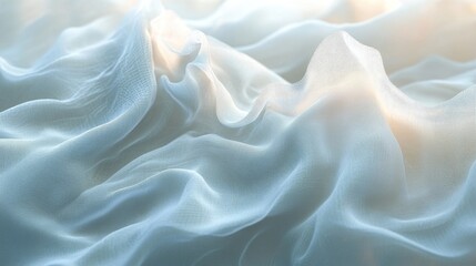 Obraz premium Soft, light fabric folds in gentle, light waves.