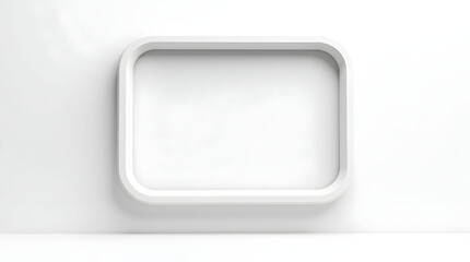 Fototapeta premium Minimalist white frame against a soft white background, creating a serene and modern aesthetic.