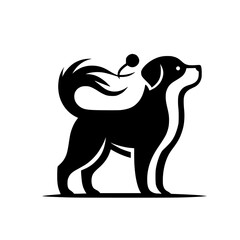 Minimalist Black and White Dog Logo - Elegant Pet Branding